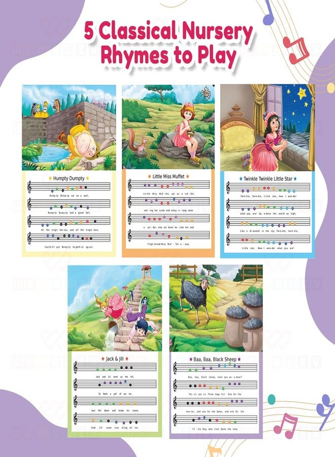 Wembley Educational Piano Soundbook for Kids| Musical Book with 5 Classic Nursery Rhymes for| Kids Learn & Play Sound Book with Rhymes| Ideal As A Gift for Interactive Learning for Age 1 and Up - Image 4